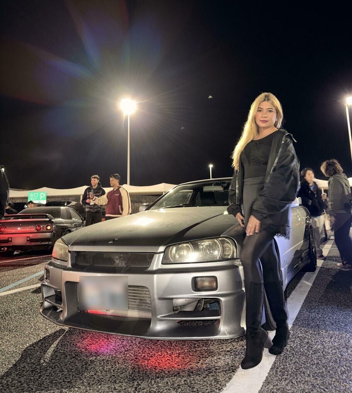 Night atmosphere at Umihotaru PA on a Tokyo JDM tour